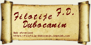 Filotije Dubočanin vizit kartica